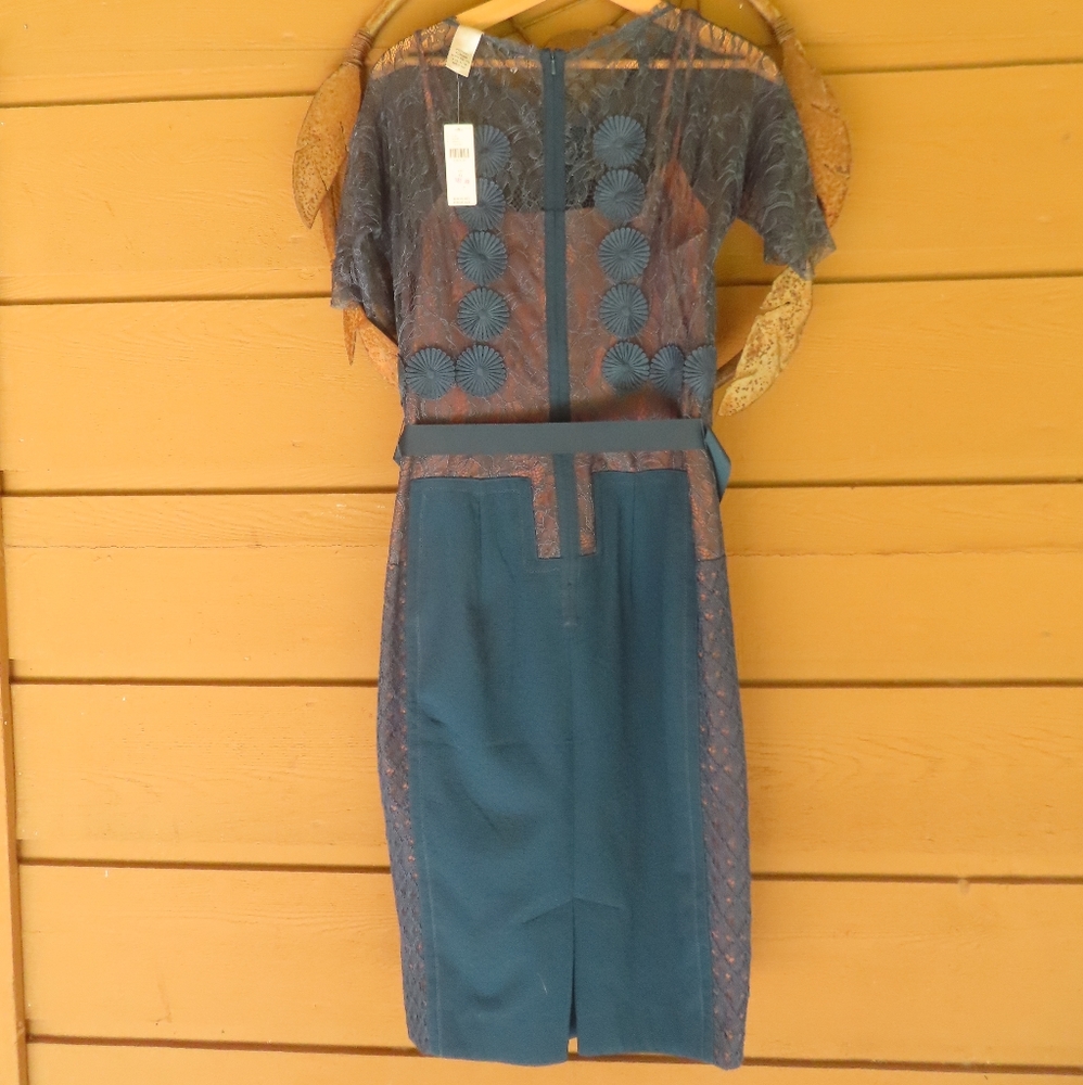 NWT Anthropologie Byron Lars Carissima Sheath Dress Sz 6 Blue